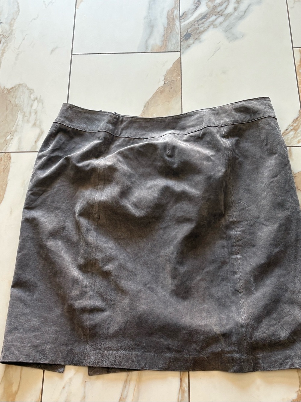 Bandolino Gray Mini Leather Skirt